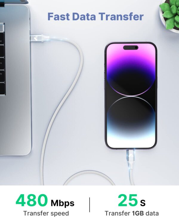 iPhone Charger Fast Charging [Apple MFi Certified] USB C to Lightning Cable 6FT USBC to Lightning Cable Nylon Braided Type C Cord for iPhone 14 13 12 11 Pro Max XR XS X 8 7 6...