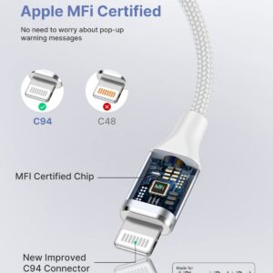 iPhone Charger Fast Charging [Apple MFi Certified] USB C to Lightning Cable 6FT USBC to Lightning Cable Nylon Braided Type C Cord for iPhone 14 13 12 11 Pro Max XR XS X 8 7 6...