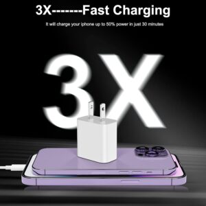 iPhone Charger Fast Charging [MFi Certified], 3 Pack 20W USB C Fast Charging Block with 3pcs 6FT USB C to Lightning Cable for iPhone 14/14 Pro/14Pro Max/13/13 Pro/12/12 Pro/12...