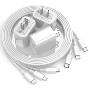 iPhone Charger Fast Charging [MFi Certified], 3 Pack 20W USB C Fast Charging Block with 3pcs 6FT USB C to Lightning Cable for iPhone 14/14 Pro/14Pro Max/13/13 Pro/12/12 Pro/12...