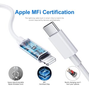 iPhone Charger Fast Charging [MFi Certified], 3 Pack 20W USB C Fast Charging Block with 3pcs 6FT USB C to Lightning Cable for iPhone 14/14 Pro/14Pro Max/13/13 Pro/12/12 Pro/12...