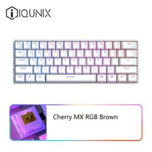 IQUNIX F60S N-key Rollover Ergonomic Design,Cool Exterior Wired and Bluetooth Dual Mode Cherry MX Brown 60% Keyboard, PBT Keycaps, RGB Backlit -
