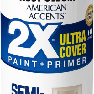 Ivory Bisque, Rust-Oleum American Accents 2X Ultra Cover Semi-Gloss Spray Paint- 12 oz
