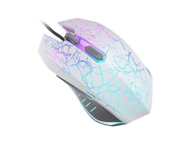 Jansicotek Gaming Mouse Wired [2400 DPI] [ Breathing Light] Ergonomic Game Computer Mice with 6 Buttons for PC,Gamer,White