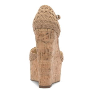 JESSICA SIMPSON Womens Beige 2 Cork-Like Wedge Woven Cut Out Marshela Round Toe Wedge Buckle Heeled Sandal 10 M