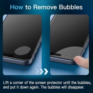 JETech Screen Protector for iPhone 15 6.1-Inch, Tempered Glass Film with Easy Installation Tool, Case-Friendly, HD Clear, 3-Pack