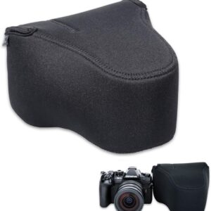 JJC Lightweight Neoprene Camera Pouch Case for Canon EOS R8 R10 Rebel T7 T6 T6i Nikon Z50 Z6 Z7 D3300 D3400 D5300 Sony FX30 FX3 A1 A7R IV A7 III A7S III Fujifilm X-T5 X-T4...