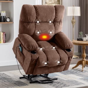 JONPONY Power Lift Recliner Chair Recliners for Elderly with Heat and Massage Recliner Chair for Living Room with Infinite Position and Side Pocket,USB Charge Port,Blue