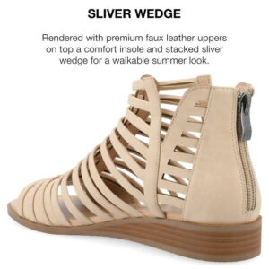 Journee Women's Delilah Tru Comfort Gladiator Wedge Sandals, Wide Width Available