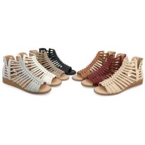 Journee Women's Delilah Tru Comfort Gladiator Wedge Sandals, Wide Width Available