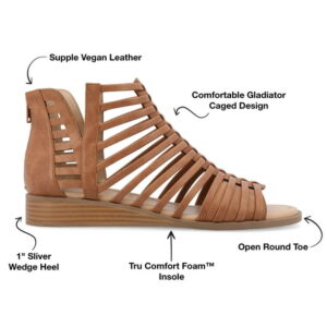 Journee Women's Delilah Tru Comfort Gladiator Wedge Sandals, Wide Width Available