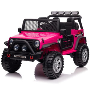 Joyracer 12V Kids Ride on Truck Car with Parent Remote Control & 2 Seater, 5.5 AH Battery Powered Toy Car w/ 4 Large Wheels, Spring Suspension, 3 Speeds, LED Lights, Bluetooth...