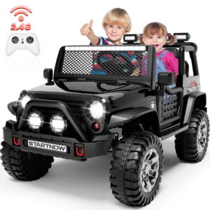 Joyracer 24V 2 Seater Kids Ride on Truck with Remote Control, 4×200W Motor, Electric Battery Powered Toys Car w/ 4 Wheels Spring Suspension, 3 Speeds, LED Lights, Bluetooth...