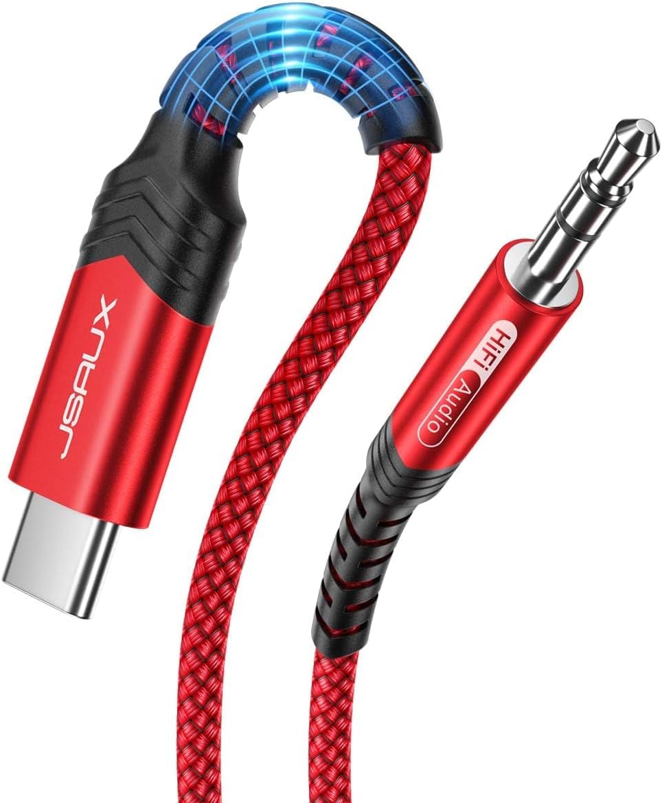 JSAUX USB C to 3.5mm Audio Aux Jack Cable Compatible with iPhone 16 [3.3ft], USB Type C to 3.5mm Headphone Stereo Cord Car for iPhone 16 Pro Max/Plus/16e/15 Series, Galaxy S25...