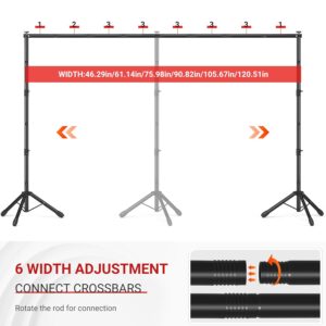 JSungo Backdrop Stand, Adjustable 10x7.5 FT Background Stand Backdrop for Parties, Photo Video Studio, Portable Photography Backdrop Stand with Carrying Bag, 6 Backdrop Clamps,...