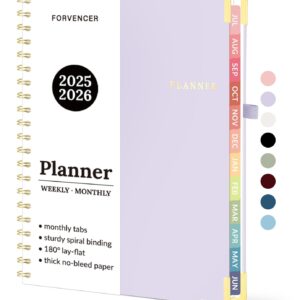 July 2025-June 2026 Planner, Forvencer Academic Planner 2025-2026 Weekly And Monthly, 8.5" x 11", Hardcover 2025-2026 Calendar Planner With Tabs, Spiral Daily Agenda Book With...