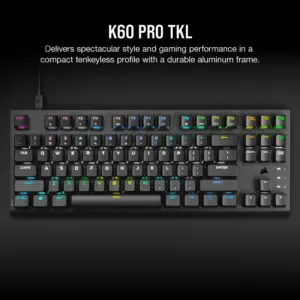 K60 PRO TKL RGB Tenkeyless Optical-Mechanical Gaming Keyboard — CORSAIR OPX Switch — (NA)
