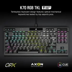 K70 RGB TKL CHAMPION SERIES Optical-Mechanical Gaming Keyboard with PBT DOUBLE SHOT PRO Keycaps (NA)