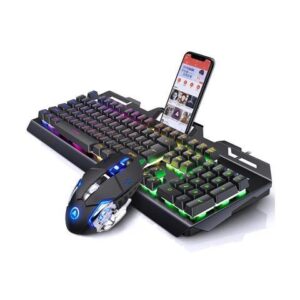 KEHIPI V2 19 Non-conflicting Keys, Ergonomic Design, Cool Exterior Mechanical Feeling Rainbow Backlit LED Light Wired Keyboard And 3200DPI Mouse