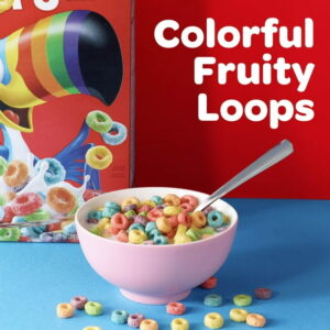 Kellogg's Froot Loops Breakfast Cereal, Kids Cereal, Family Breakfast, Family Size, Original, 16.6oz Box (1 Box)