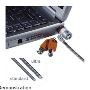Kensington 67723 MicroSaver Keyed Ultra Laptop Lock, 6 ft. Steel Cable, Two Keys