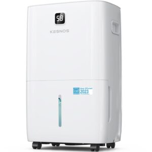 Kesnos 150 Pints Energy Star Dehumidifier for Home & Basement with Drain Hose, Front LED Display and 2.12 Gal Water Tank, Ideal for Spaces up to 7,500 Sq. Ft., Featuring Auto...