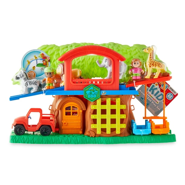 Kid Connection Animal Zoo Play Set with Lights and Sounds, 22 Pieces, Toddler Toys
