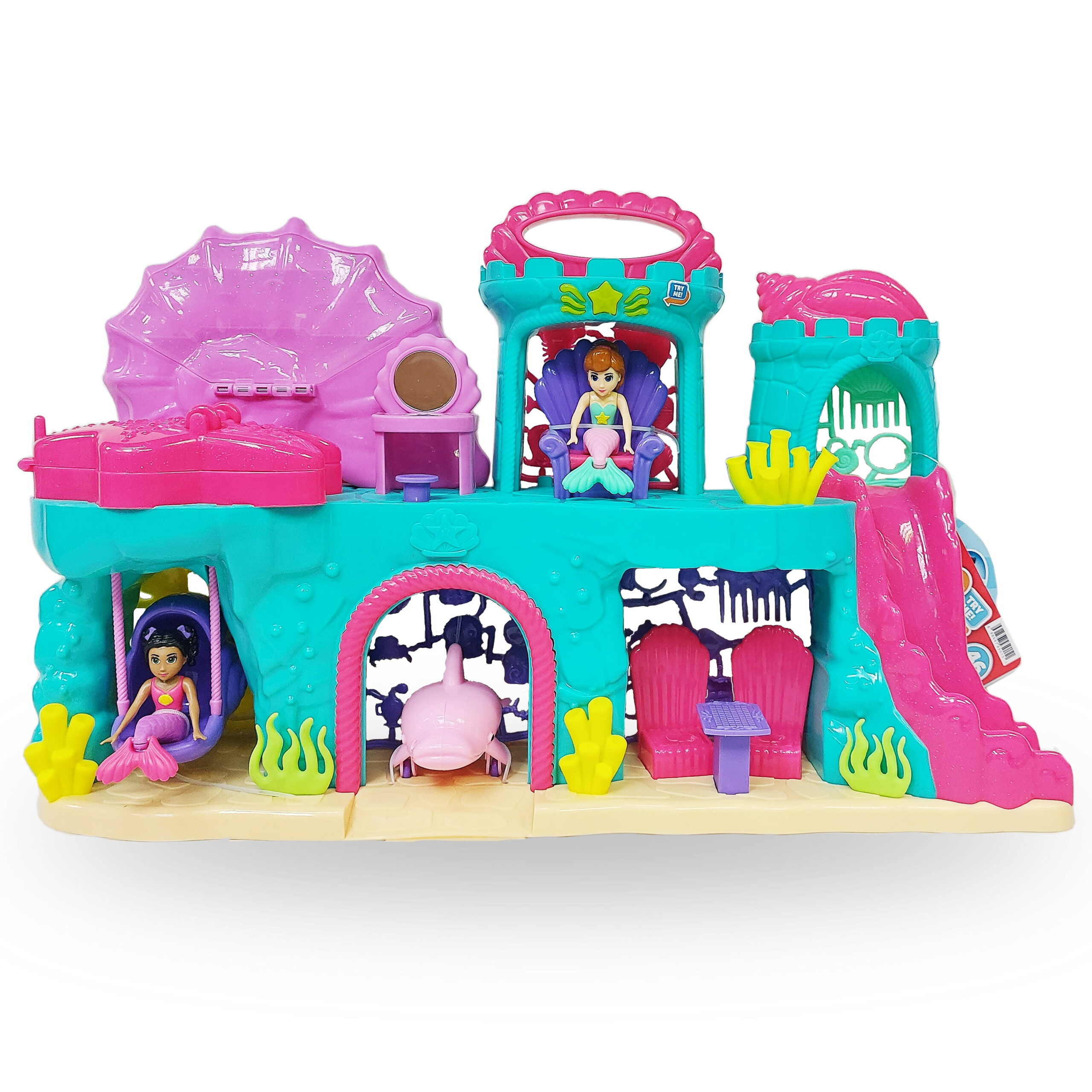 Kid Connection Mermaid Palace Play Set with Lights and Sounds, 46 Pieces, Toddler Toys
