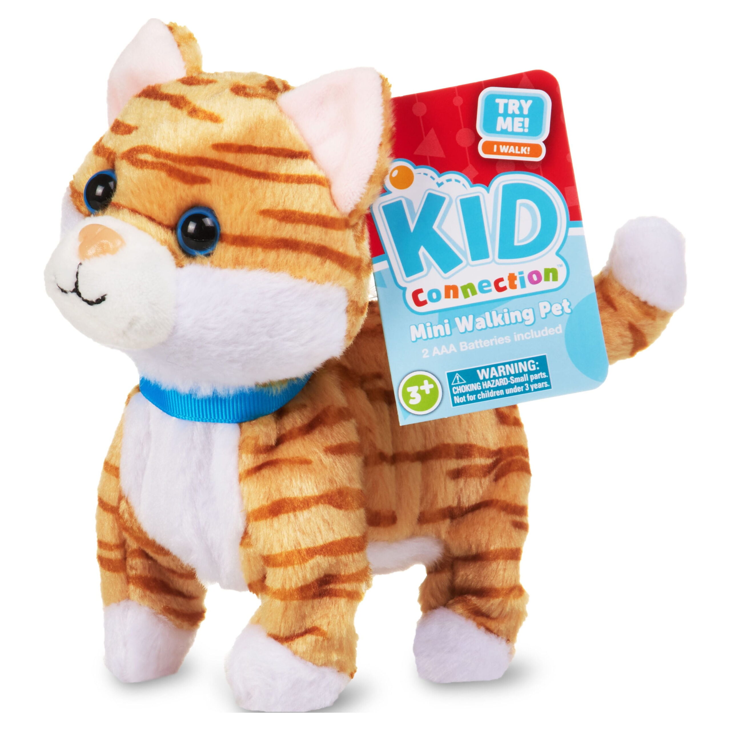 Kid Connection Miniature Electronic Walking Pet, Orange Cat, Toddler Toys