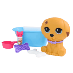 Kid Connection Pet Dog Bath Play Set with Color Changing Feature, 8 Pieces, Toddler Toys