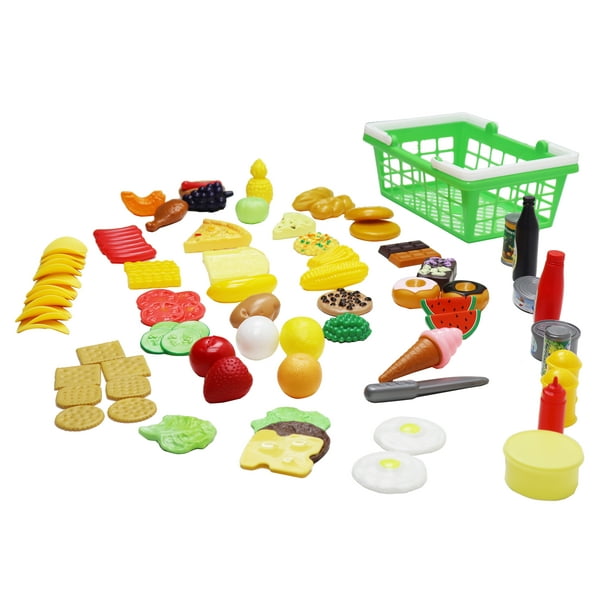 Kid Connection Play Food Basket, 100 Pieces, Toddler Toys