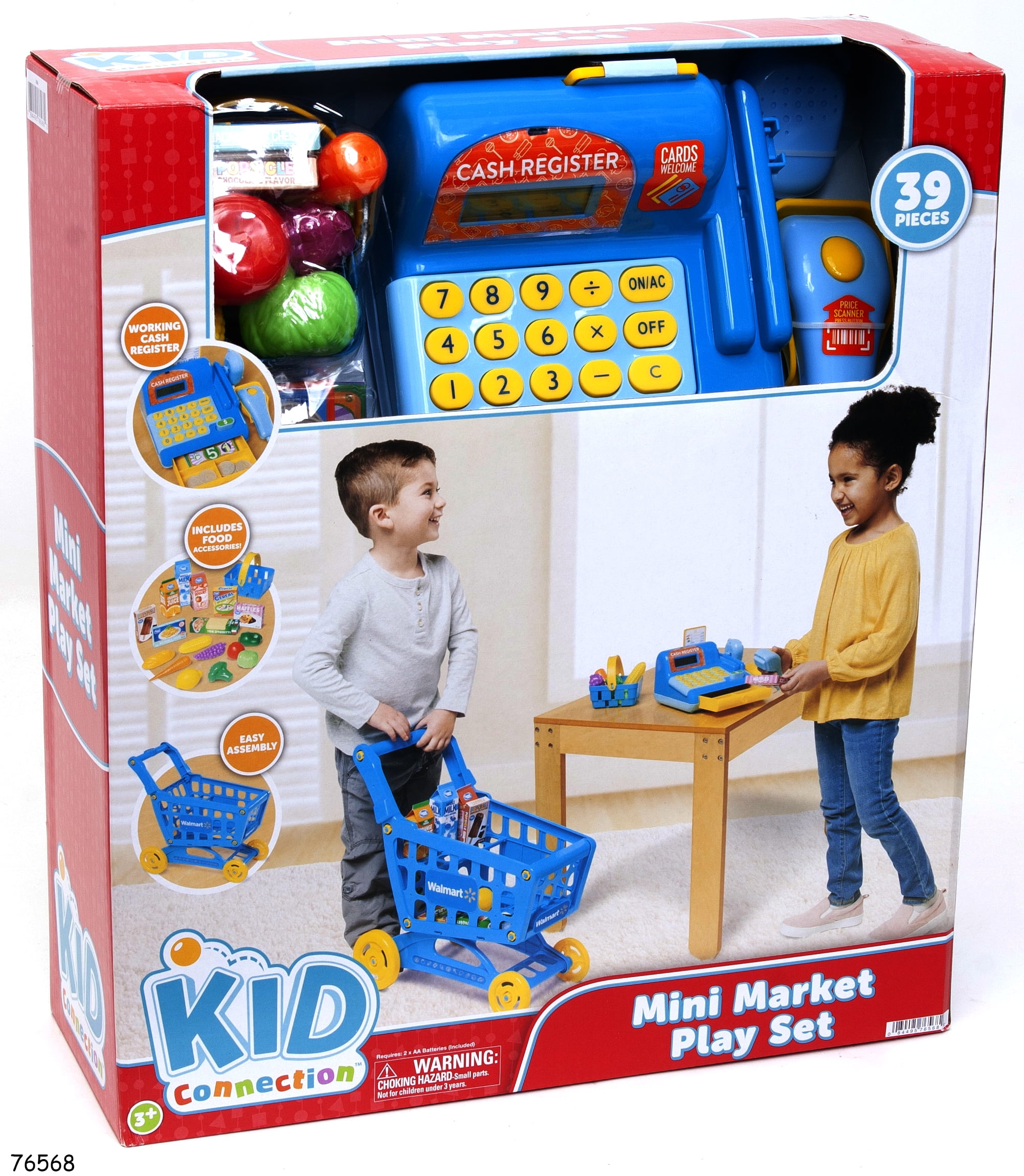 Kid Connection Supermarket Mini Market Playset 39 Pieces Toddler Toys Made from Durable Plastic