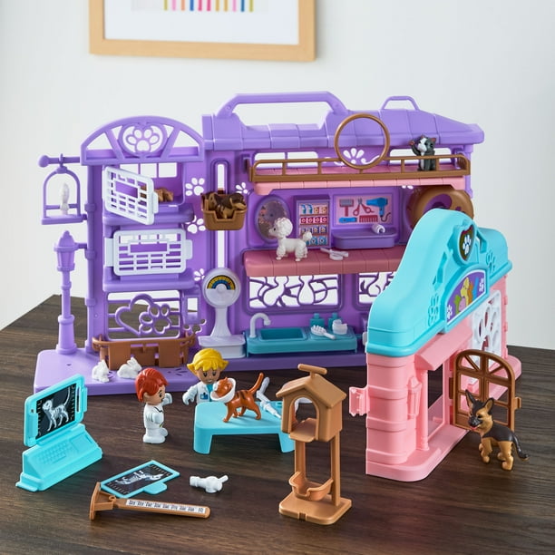 Kid Connection Vet Clinic Playset with Light and Sound, 29 Pieces, Toddler Toys