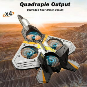 Kivdit RC Plane,2.4GHz Gravity Sensing RC Airplane with LED Lights,Four-Motors Remote Control Airplane for Beginners Kids Adults