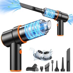 KMM Handheld Car Vacuum Cleaner, 11000PA Vacuum Cleaner & Air Duster, 120W High Power Vacuum Portable Cordless, Hand Held Vacuum Rechargeable with Multi-Nozzles & LED Light for...