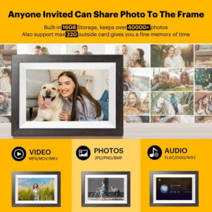 Kodak 10-inch WIFI Digital Picture Frame, Solid Wood Tone Frame, Gift for Loved One - Chocolate