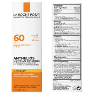 La Roche-Posay Anthelios Ultra Light Fluid Facial Sunscreen SPF 60, 1.7 fl oz