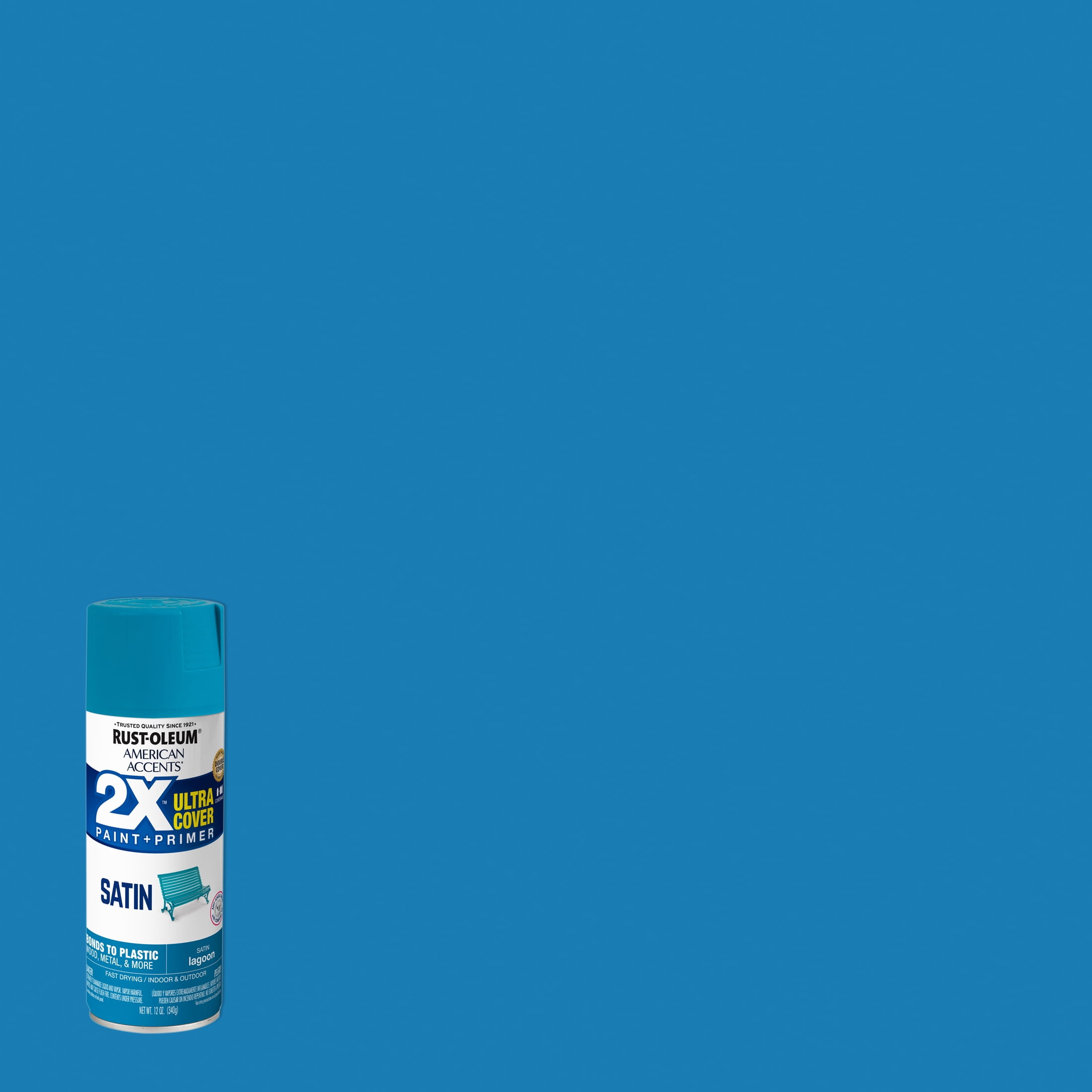 Lagoon, Rust-Oleum American Accents 2X Ultra Cover Satin Spray Paint- 12 oz, 6 Pack