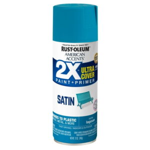 Lagoon, Rust-Oleum American Accents 2X Ultra Cover Satin Spray Paint- 12 oz, 6 Pack