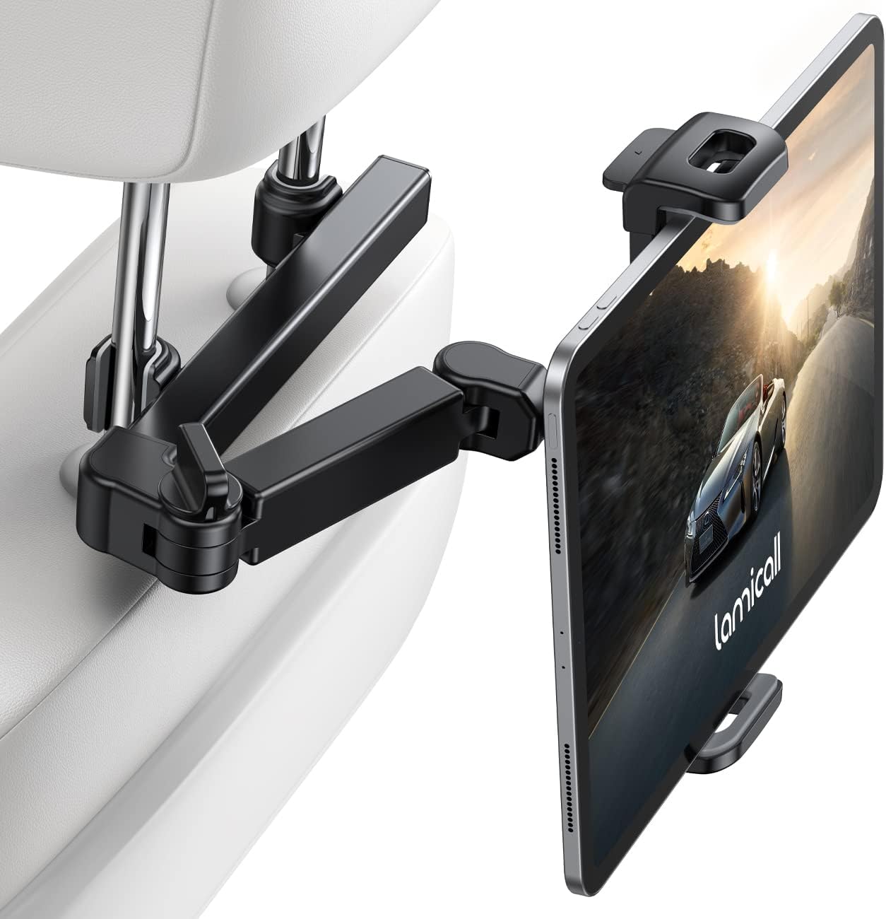 Lamicall Car Headrest Tablet Holder - [Extension Arm] Adjustable iPad Car Mount for Back Seat, Road Trip Essentials for Kids, 4.7-11" Tablet iPad Pro, Air, Mini, Galaxy, Fire,...