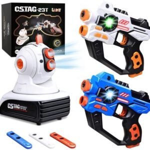 Laser Tag Set, 2 Infrared Laser Gun with Projector & 3 Target Cartridges, Lazer Battle Game Toys for Ages 6-12+ Year Olds Kid Teens Adults Boys &