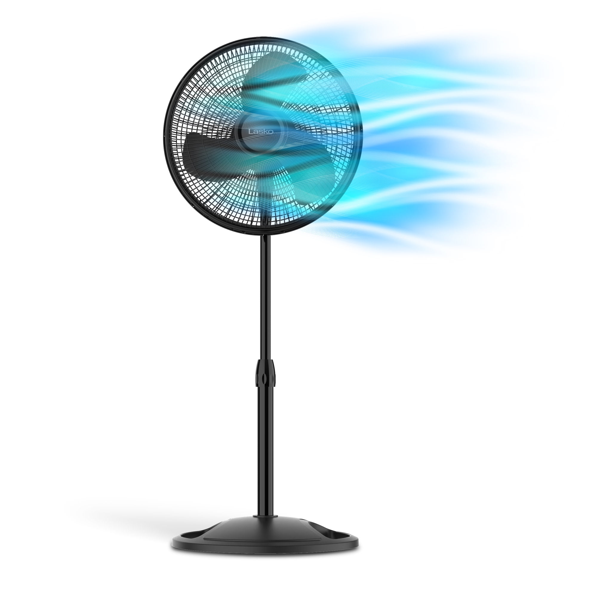 Lasko 16” 3-Speed Adjustable Oscillating Pedestal Fan, Black, S16500 New