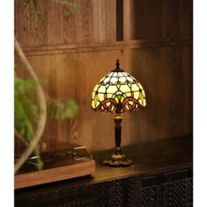 Latepis Decorative 14.6 in. Multicolored Tiffany-Style Table Lamp Traditional Bedside Lamp GHTL20076