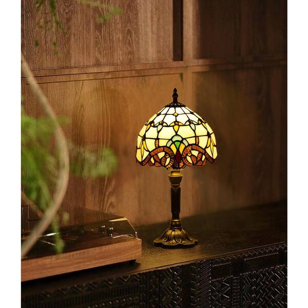 Latepis Decorative 14.6 in. Multicolored Tiffany-Style Table Lamp Traditional Bedside Lamp GHTL20076