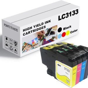 LC3133 Ink Cartridge for Brother High Yield Black and Color Ink Cartridge,Compatible for Brother J988N J1500N J1605DN Printer Combo Pack