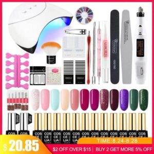 LED Lamp For Nail Gel Nail Polish Kit Manicure Machine Art Tools Set Top Base Varnish Semi Permanant Lamp