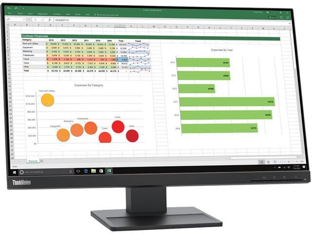 Lenovo ThinkVision E24q-20 23.8" WQHD WLED LCD 75Hz Monitor - 16:9 - Raven Black