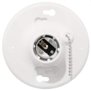 Leviton Plastic Pull-Chain Lampholder 8827-CW4 R50-08827-CW4