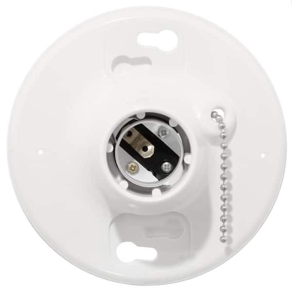Leviton Plastic Pull-Chain Lampholder 8827-CW4 R50-08827-CW4