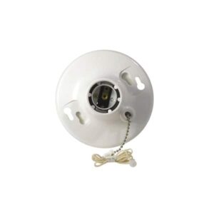 Leviton Plastic Pull-Chain Lampholder 8827-CW4 R50-08827-CW4